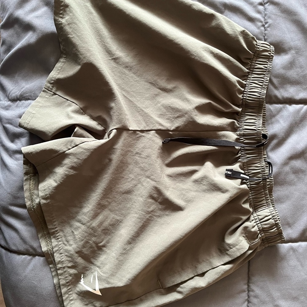 Gymshark Olive Green Elastic Waist Shorts medium - Picture 2 of 5